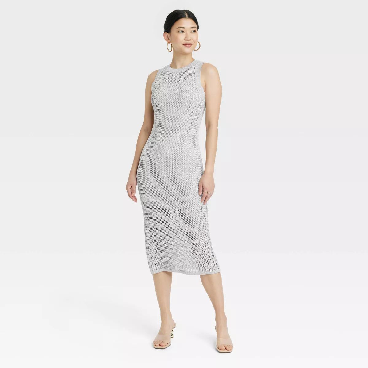 Women's Openwork Midi Sweater Dress - A New Day™ | Target