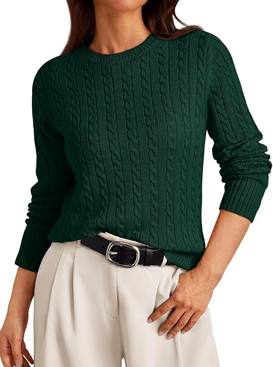 LILLUSORY Womens Lightweight Cable Knit Soft Business Casual Trendy Classic Pullover Sweaters Fal... | Amazon (US)