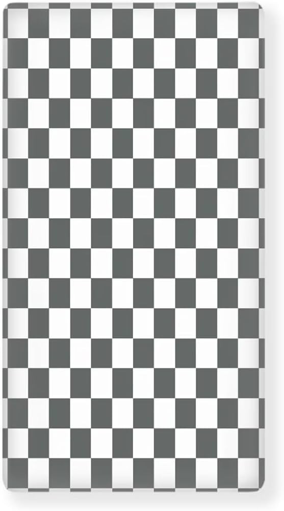 Checkered Fitted Crib Sheet Grey and White Plaid Geometric Gingham Standard Crib Mattress Fitted ... | Amazon (US)