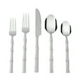 Mainstays Bamboo Design Stainless Steel Flatware Set, 20 Pieces, Service for 4 Adults | Walmart (US)