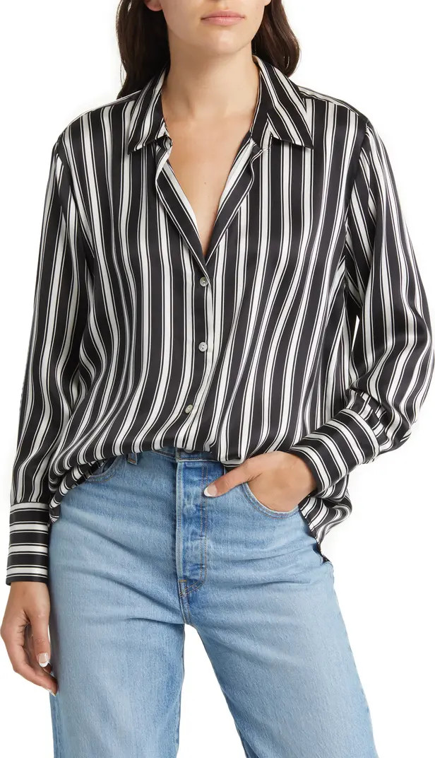 Ledger Stripe Silk Shirt | Nordstrom