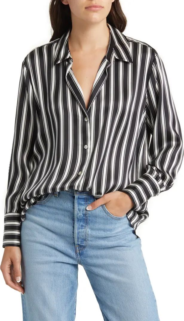 Ledger Stripe Silk Shirt | Nordstrom