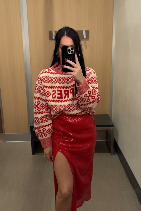 Target holiday outfit ideas
Red sequin skirt with chunky argyle sweater 

#LTKSeasonal #LTKHolidaySale #LTKHoliday