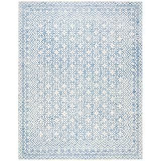 SAFAVIEH Blossom Blue/Ivory 8 ft. x 10 ft. Border Geometric Area Rug BLM114M-8 - The Home Depot | The Home Depot