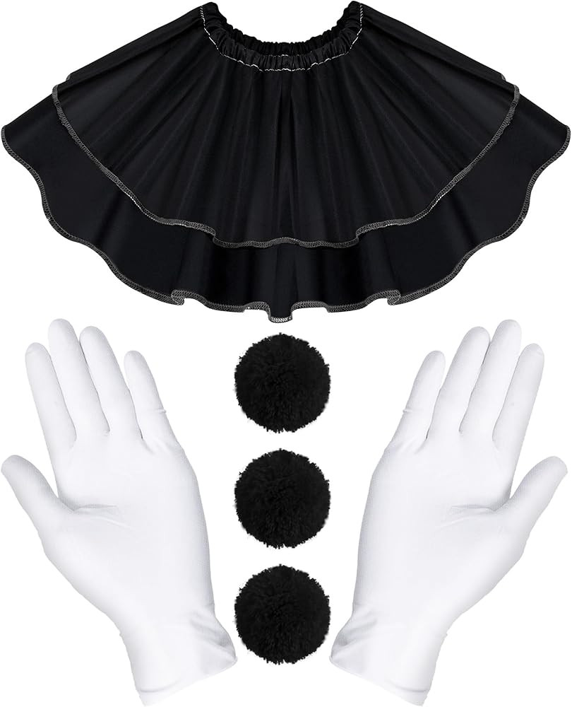 Jecery 5 Pcs Scary Clown Halloween Deluxe Adult Costume Gloves Collar Plush Buttons for Halloween... | Amazon (US)