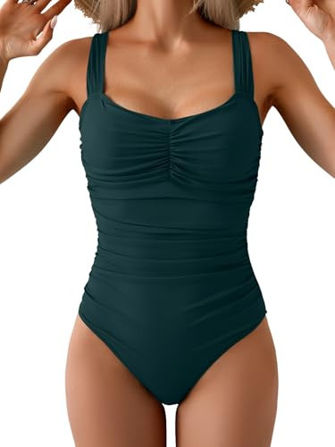 B2prity One Piece Swimsuit for Women Tummy Control Bathing Suit Ruched Slimming Swimwear | Amazon (US)