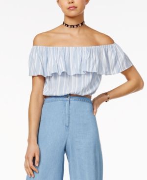 The Edit By Seventeen Juniors' Off-The-Shoulder Crop Top, Created for Macy's | Macys (US)
