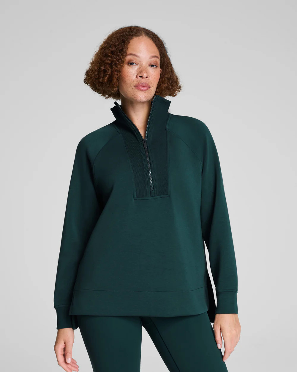 AirEssentials Brushed Half Zip Tunic Soft Long Layer | SPANX | Spanx