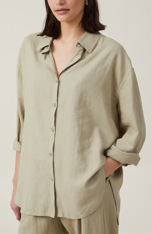 Cotton On Haven Long Sleeve Shirt in Desert Sage at Nordstrom, Size 16 | Nordstrom