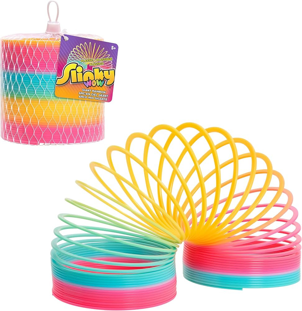 Just Play Slinky the Original Walking Spring Toy, 5-inch Diameter Plastic Rainbow Giant Slinky, Fidget Toy, Kids Toys for Ages 5 Up | Amazon (US)