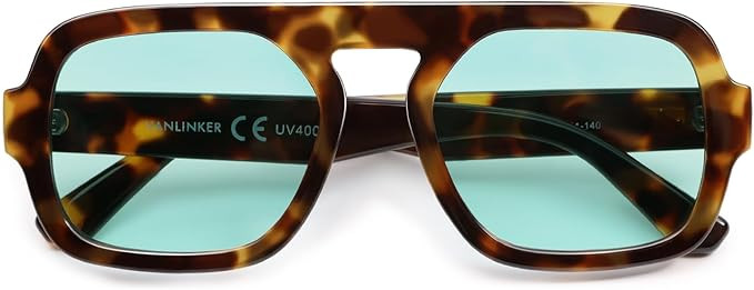 VANLINKER Retro Square Aviator Sunglasses for Women Men VL9826 | Amazon (US)