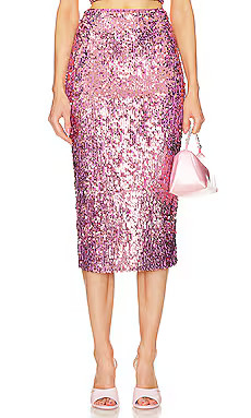 ROTATE Sequin Pencil Skirt in Fuchsia Pink from Revolve.com | Revolve Clothing (Global)