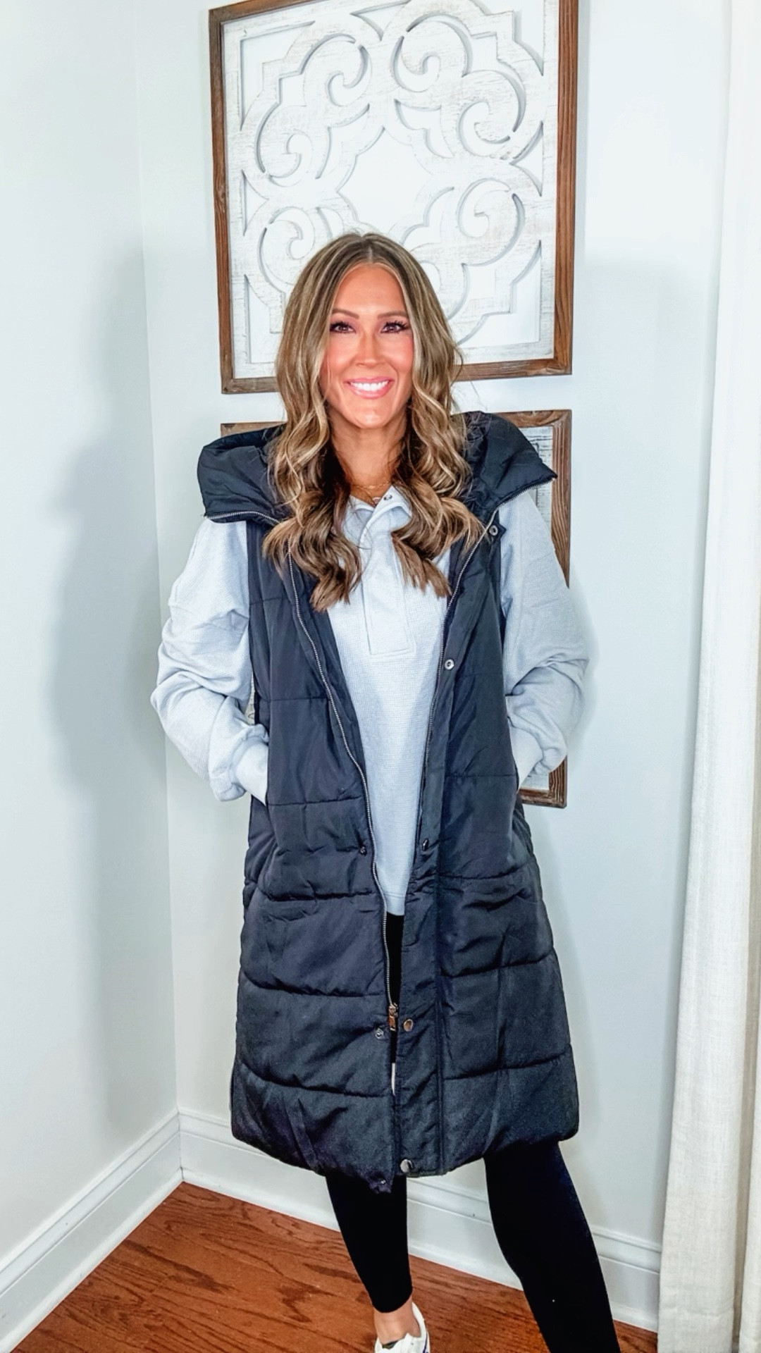 Puffer Vest
The Viral Long Puffer Vest Every Mom Needs 🖤❄️

It’s officially layering season, and if you’ve been freezing at games or running errands in bulky coats — this vest is the answer! ⬇️

✨ Why I’m obsessed:
✔️ Extra length = warmer legs + bum covered
✔️ Hooded + sleeveless so you don’t overheat
✔️ Zipper sides for easy movement
✔️ Perfect for school drop-off, ball games, shopping days
✔️ Fits over sweaters + hoodies effortlessly

Mom-friendly. Teen-approved. Wardrobe staple.
Shop it here before sizes go fast! 🖤👇
(comes in tons of colors!!)

	•	Long puffer vest outfit
	•	Winter layering essentials
	•	Hooded puffer vest women


#LTKootd #LTKActive #LTKGiftGuide