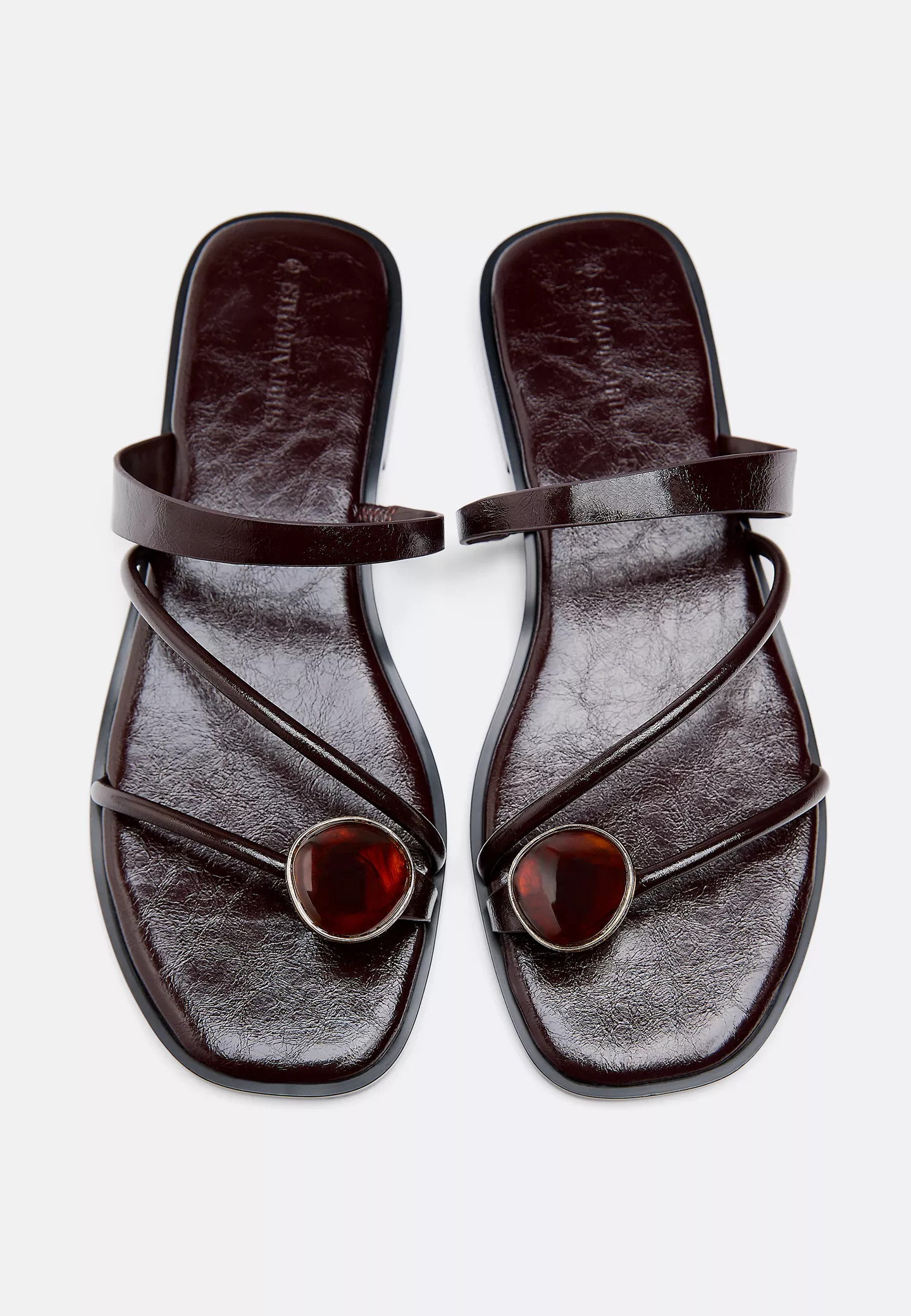 Flat sandals with stone detail | Stradivarius (UK)