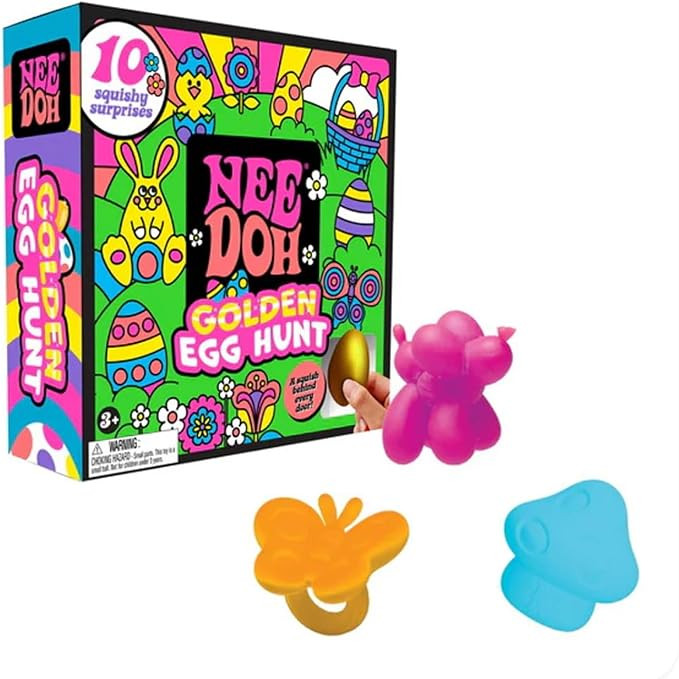 Nee Doh 2026 Easter Golden Egg Treasure Hunt Mystery 10-Piece Set,Easter Egg, Stress Relief Squis... | Amazon (US)