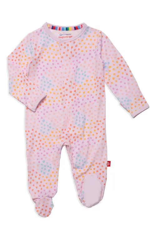 Magnetic Me Pink Sparkle Footie at Nordstrom, Size 0-3M | Nordstrom