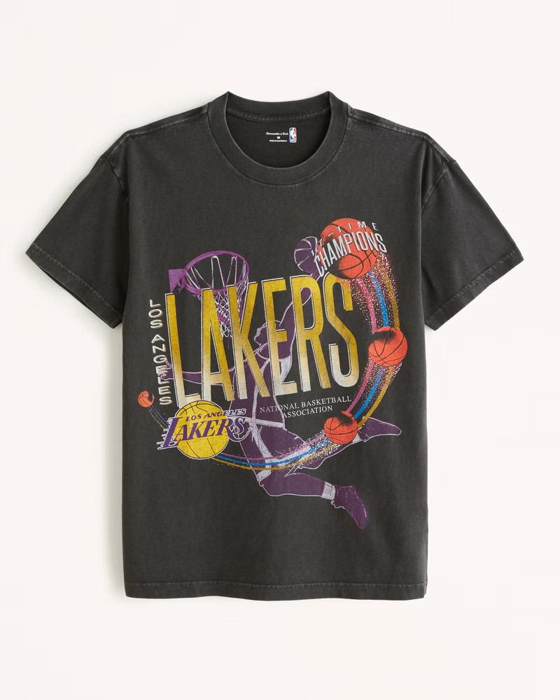 Men's Los Angeles Lakers Graphic Tee | Men's Tops | Abercrombie.com | Abercrombie & Fitch (US)