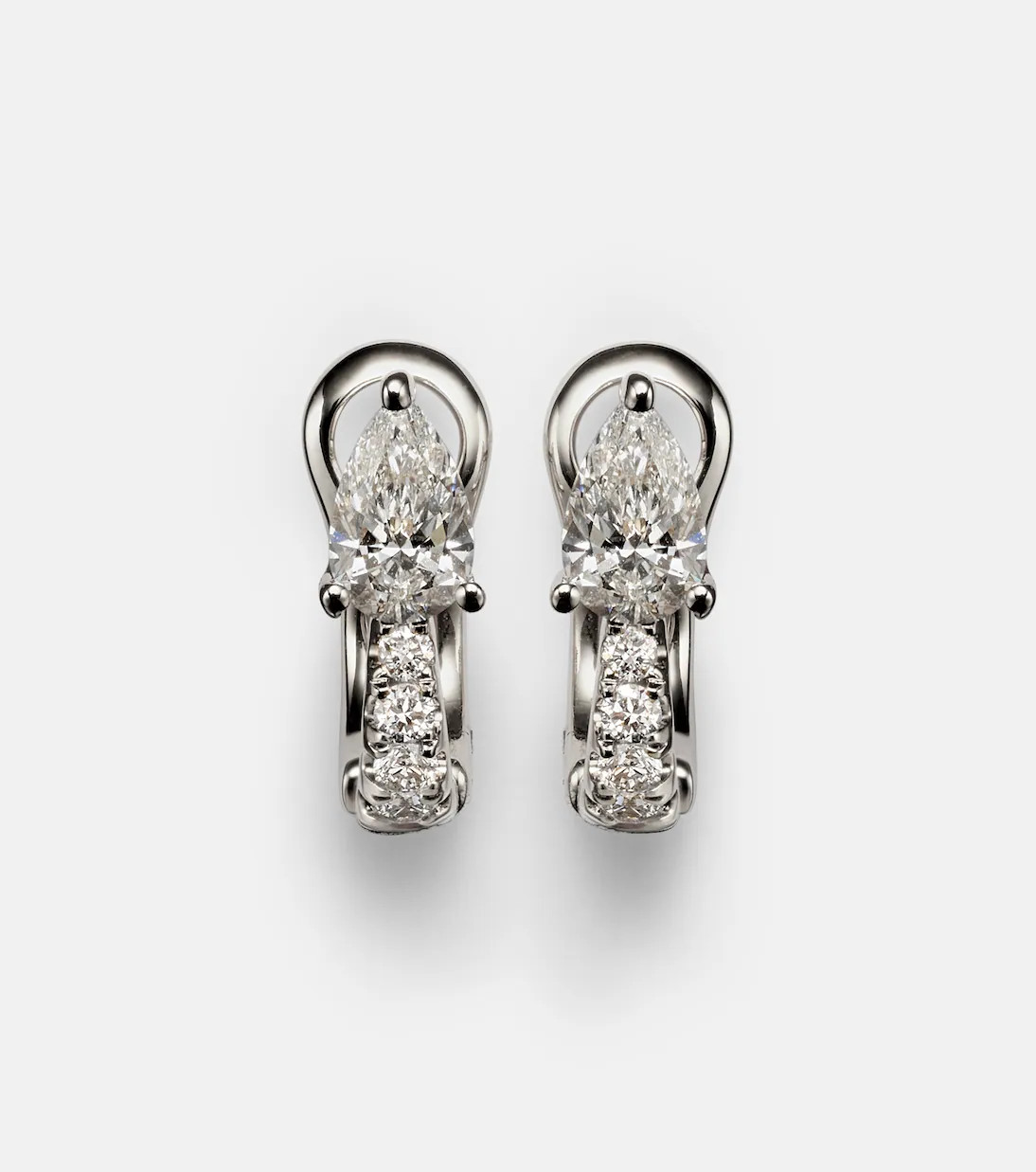 18kt white gold huggies with diamonds | Mytheresa (US/CA)