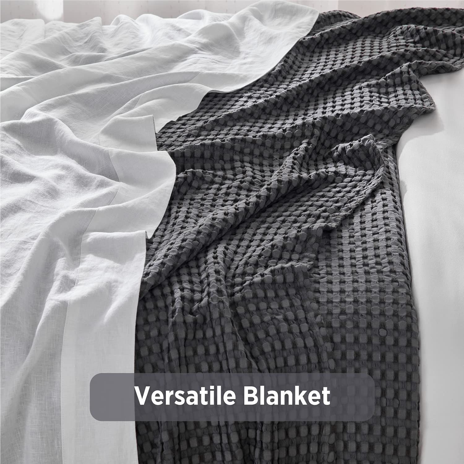Bedsure Waffle Cotton Blankets Queen Size - Viscose from Bamboo Cooling Blanket, Waffle Weave Soft L | Amazon (US)