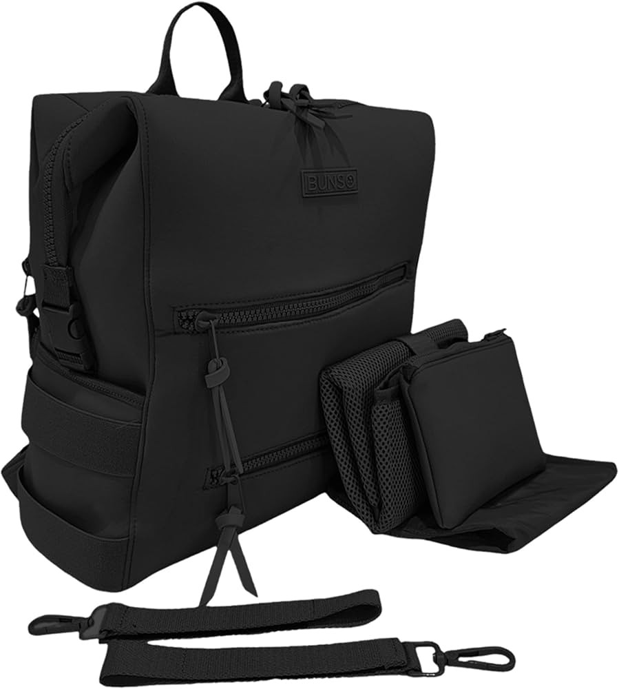 Neoprene Diaper Bag, Minimalist Backpack Diaper Bag with Pouch, Changing Pad, and Stroller Straps... | Amazon (US)