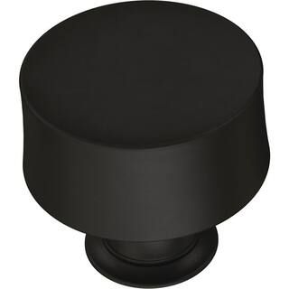 Drum 1-1/4 in. (32 mm) Matte Black Cabinet Knob | The Home Depot
