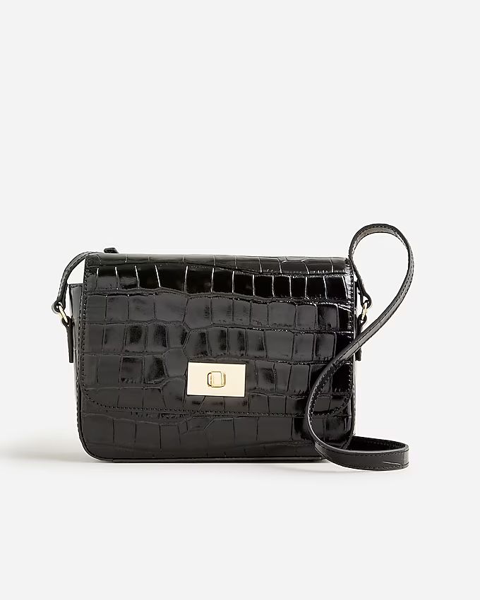 Edie crossbody bag in Italian croc-embossed leather | J.Crew US