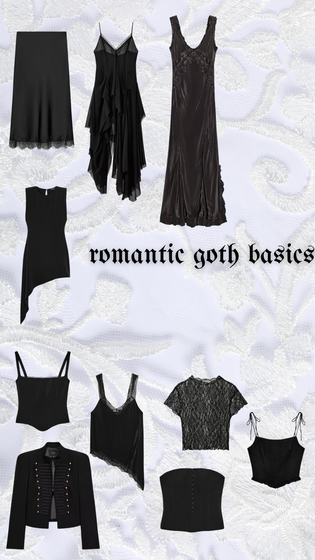 romantic goth basics 🖤 goth style, gothic fashion, dark whimsy, whimsical style 

#LTKootd