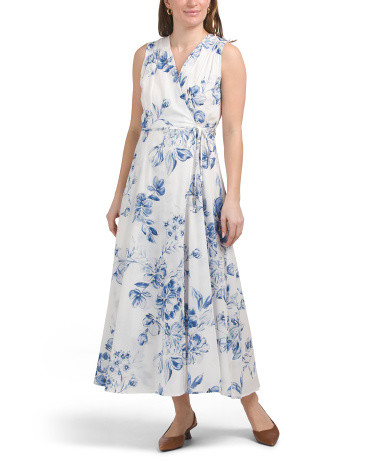 Floral Faux Wrap Maxi Dress | TJ Maxx