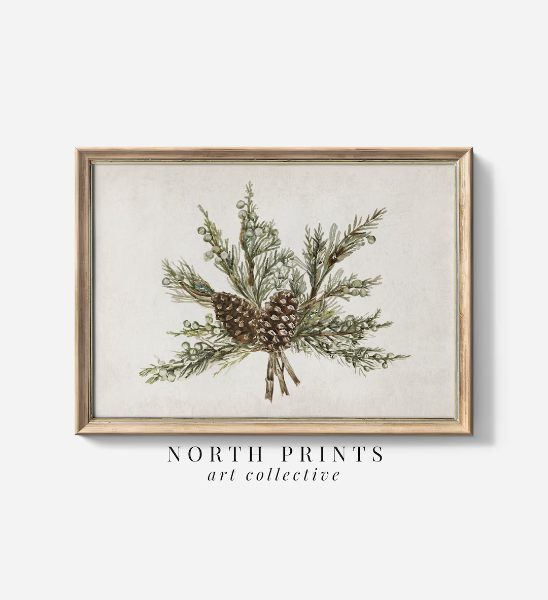 Country Christmas Botanical Juniper Branch Painting PRINTABLE - Etsy | Etsy (US)