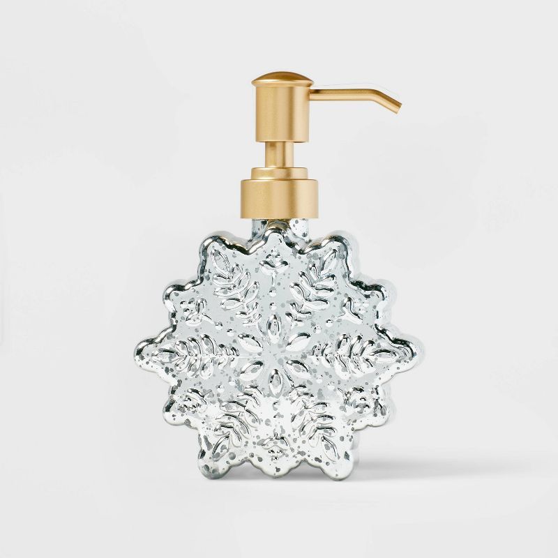 Mercury Glass Snowflake Christmas Soap Pump - Threshold™ | Target
