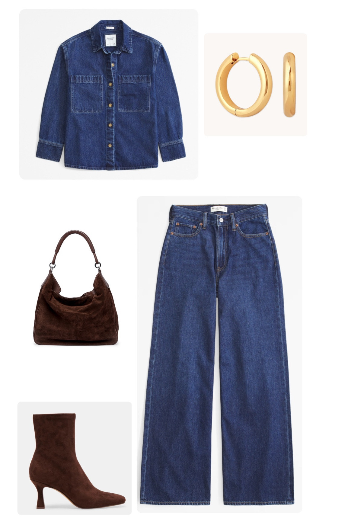 Loving denim on denim for fall paired with gold jewelry and chocolate brown accessories 🤎 
Go to fall outfit 


#LTKxMadewell #LTKSeasonal #LTKStyleTip