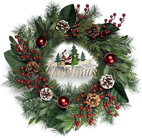 HYHANG 22-inch Winter Front Door Christmas Wreath. Suitable for Windows, Walls, Parties, Indoor E... | Amazon (US)