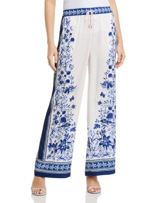 AQUA Floral Print Wide Leg Pants - Exclusive | Bloomingdale's Women | Bloomingdale's (AU)