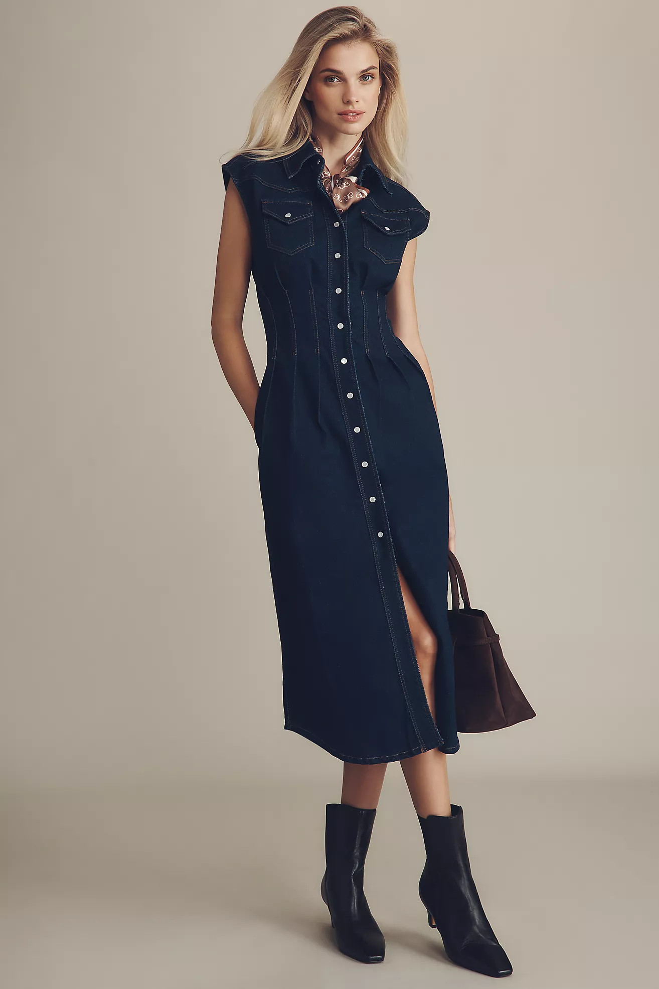 En Saison Eliana Sleeveless Midi Shirt Dress | Anthropologie (US)