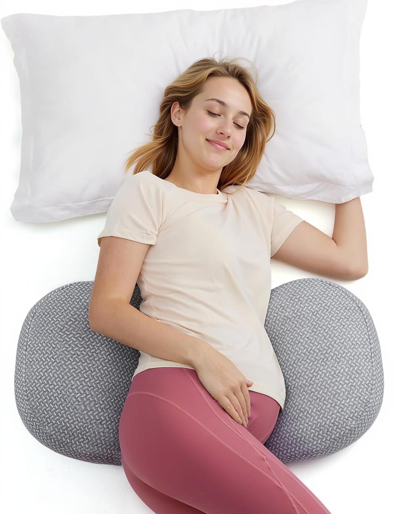 Momcozy Portable Pregnancy Pillow – W Shaped Maternity Support for Side Sleepers, Adjustable Tr... | Amazon (US)