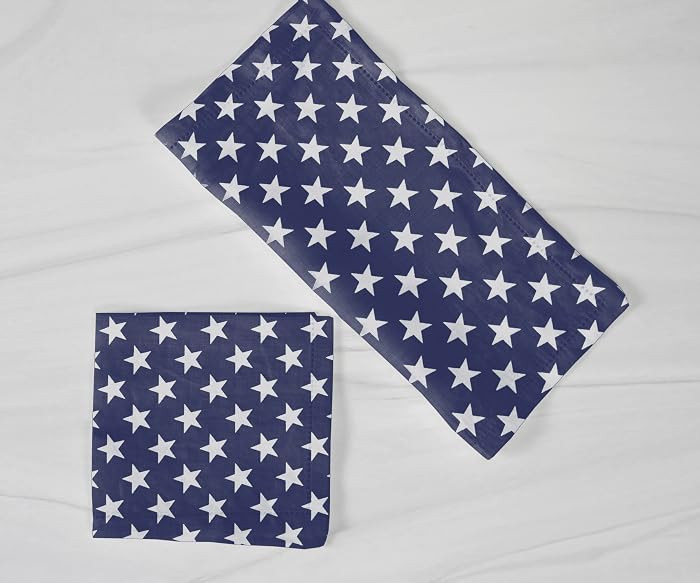 lovemyfabric Poly Cotton Stars Print 18"X18" Dinner Napkins for Dinner, Buffet Tables (6, Navy Bl... | Amazon (US)
