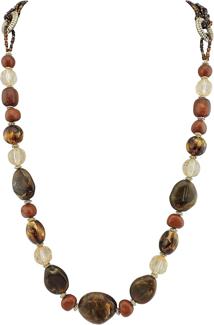 Bocar Long Beaded Necklace for Women Handmade Fashion Costume Chain Jewelry Gift | Amazon (US)