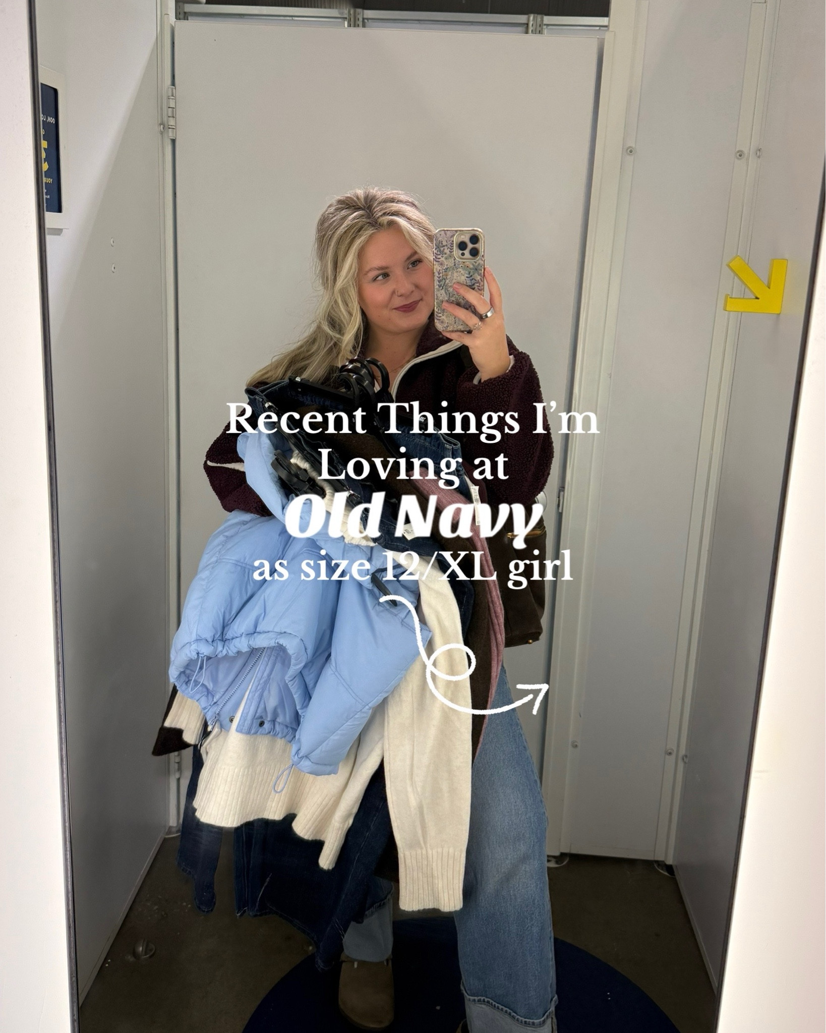 Me, a midsize girlie 🫱🏼‍🫲🏽 Old Navy (50% off sale!)
Comment TRYON for direct links💕
Eee so many great midsize fashion finds this week @oldnavy !🩷 They’re quickly becoming my go to store for cute, everyday clothes that actually fit my size 12/XL body. You won’t catch me squeeeezing into anything these days. Clothes should be made to fit you, not the other way around. 

Sizing info👇🏼
I’m 5’7 size 10/12/L/XL for reference
Green cardigan - Large (usually size up. but this one is plenty boxy)
Jeans - 10 plenty of stretch
White long sleeve Large & she runs pretty
Pink sweater - Large
Barrels - 12 Long they run true to size with hardly any stretch at all!
Lettuce trim long sleeve - Large runs big
Vest - Large true to size
Wide leg jeans - 12. Wanted a long version on me
Turtle neck sweater - XL for an oversized look Men’s wool jacket - Large (fit like a women’s XL. Sleeves are long due to it being men’s)
Follow for weekly midsize fashion finds!
Everything is linked in my bio!
#midsize #midsizefashion #oldnavy #oldnavyhaul #size12fashion

#LTKFindsUnder50 #LTKMidsize #LTKPlusSize