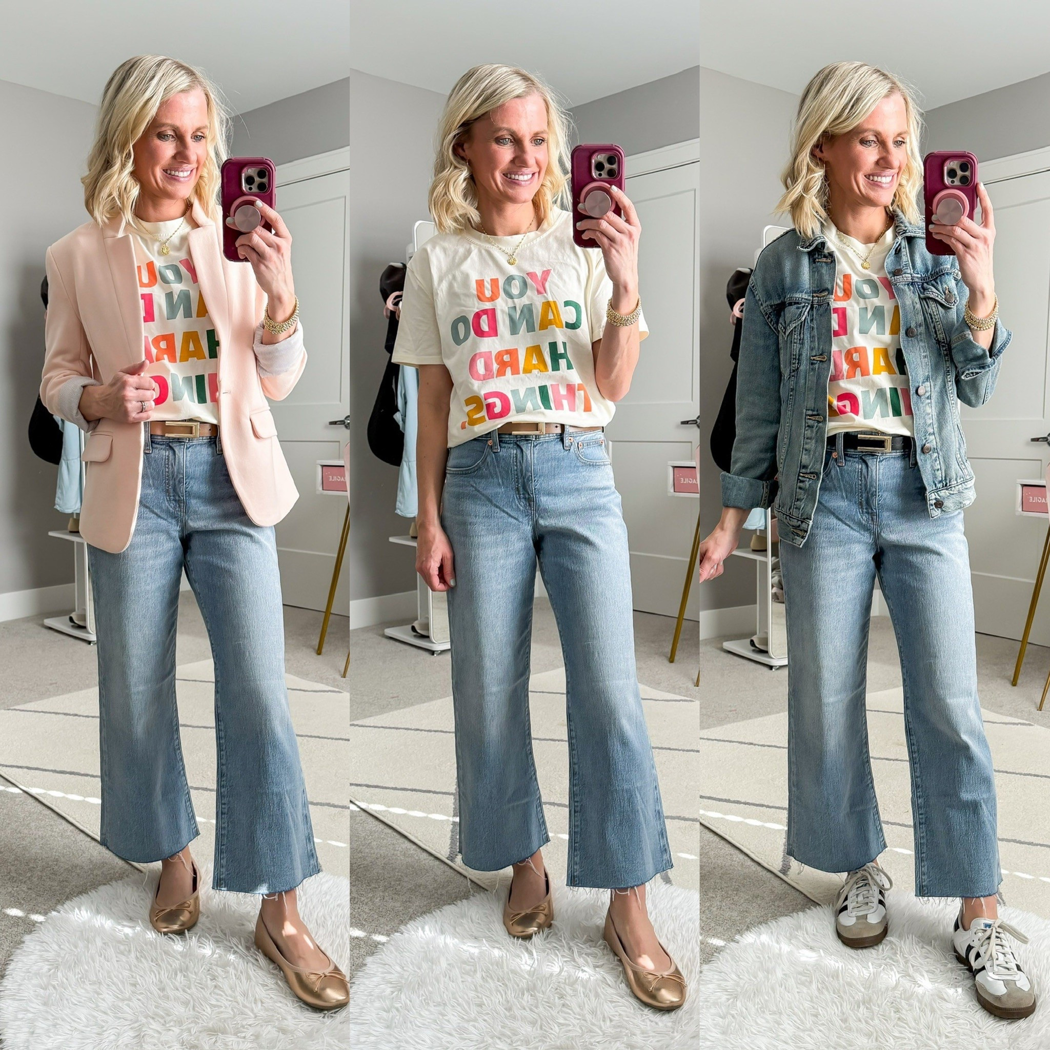 Spring capsule wardrobe outfits with jeans and a graphic t-shirt  

#LTKSeasonal #LTKPetite #LTKStyleTip
