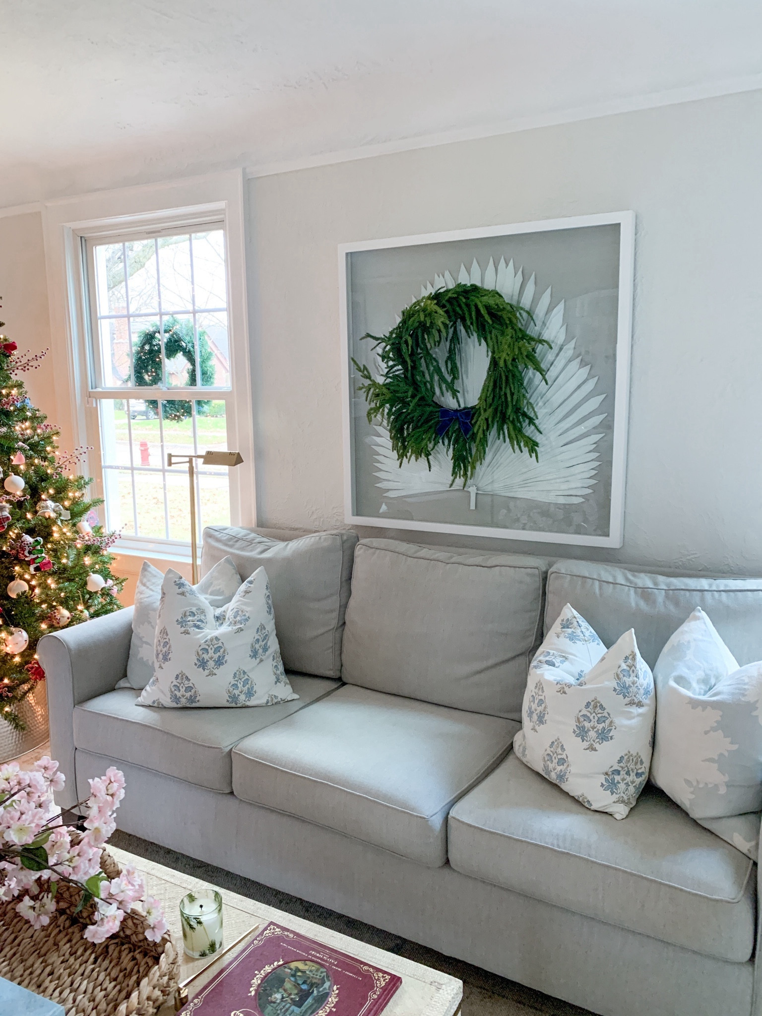 I love my Christmas wreath this year. I used a command hook and added a blue bow 

#LTKSeasonal #LTKfindsunder100 #LTKhome