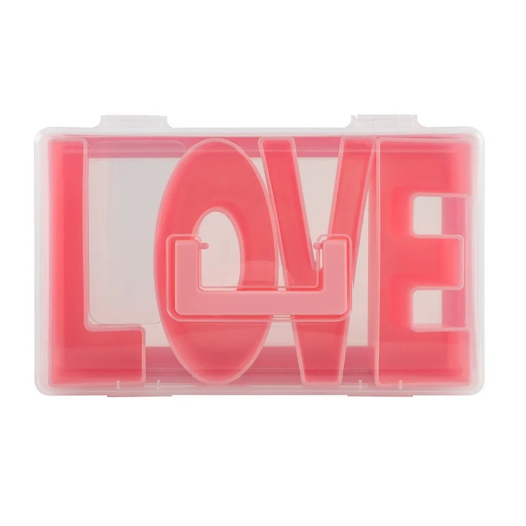 Cook with Color Valentine’s Day Figural Plastic Snack Box, Pink LOVE Design | Walmart (US)