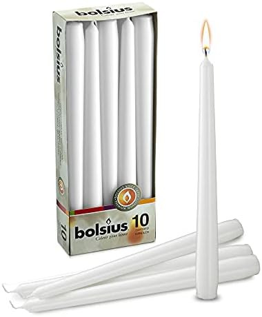 Unscented White Taper Candles - 10 Pack | Amazon (US)