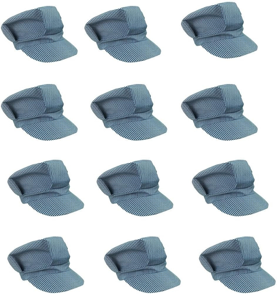 Funny Party Train Conductor Hat Engineer Hats - Train Conductor Costume - 12 Pack Train Party Fav... | Amazon (US)