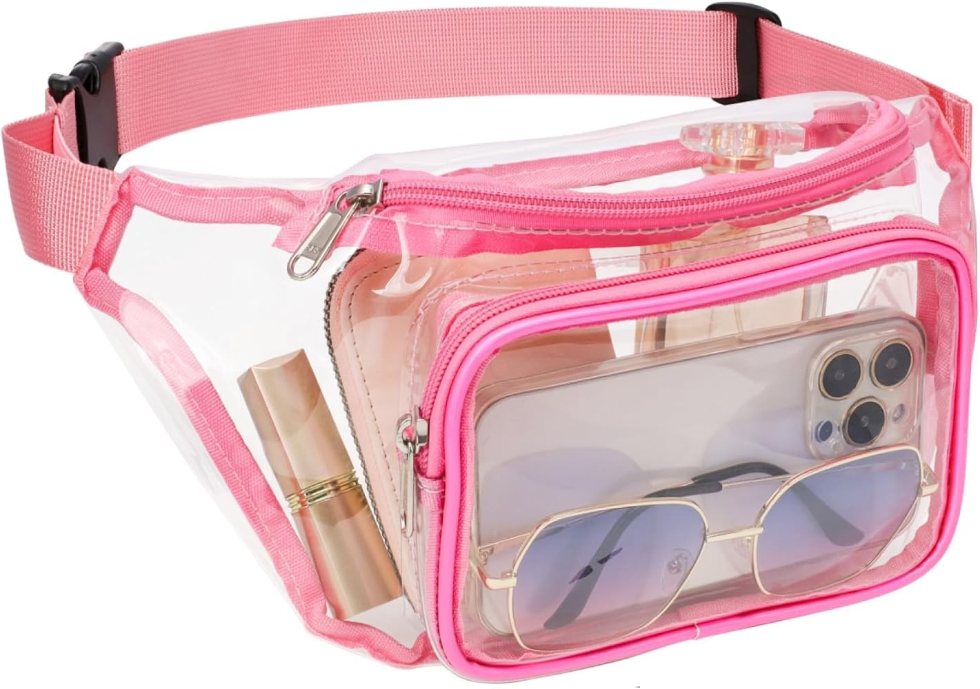 Veckle Clear Fanny Pack Stadium Approved - Wide Range 19-47 Inch Strap, Transparent Belt Bag for ... | Amazon (US)