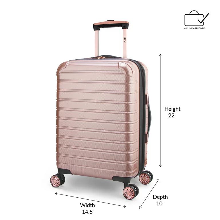 iFLY Fibertech 3 Piece Hardside Expandable Luggage Set, Rose Gold | Walmart (US)