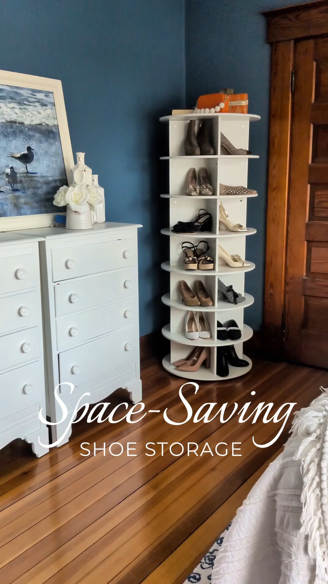 Space saving, wooden rotating shoe rack! Fits 26 pairs. Ladies, it's time to get that closet in order. This Amazon find has been a game changer for my organization. Doesn't take up a lot of space. Assembly is easy. Shoe organizer | shoe rack | home organization | closet organizer

#LTKWorkwear #LTKHome