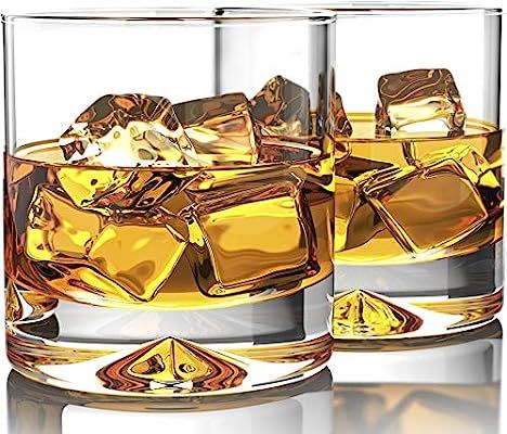 MOFADO Crystal Whiskey Glasses - Classic - 12oz (Set of 2) - Hand Blown Crystal - Thick Weighted ... | Amazon (US)