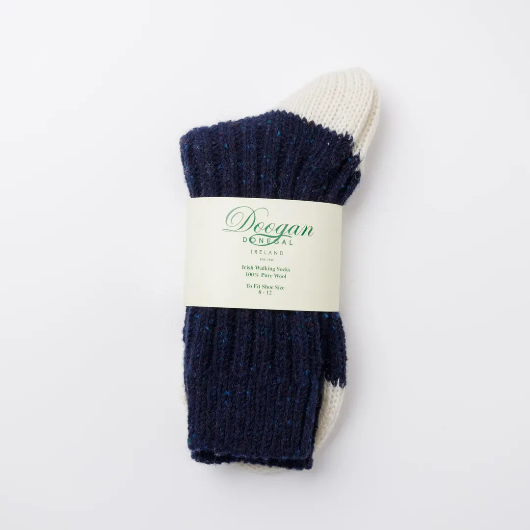 Irish Wool Walking Socks - Navy Donegal / Ecru Fleck - Size L = UK 8-12 (EUR 42-47 / US 8.5- 12) ... | Etsy (US)