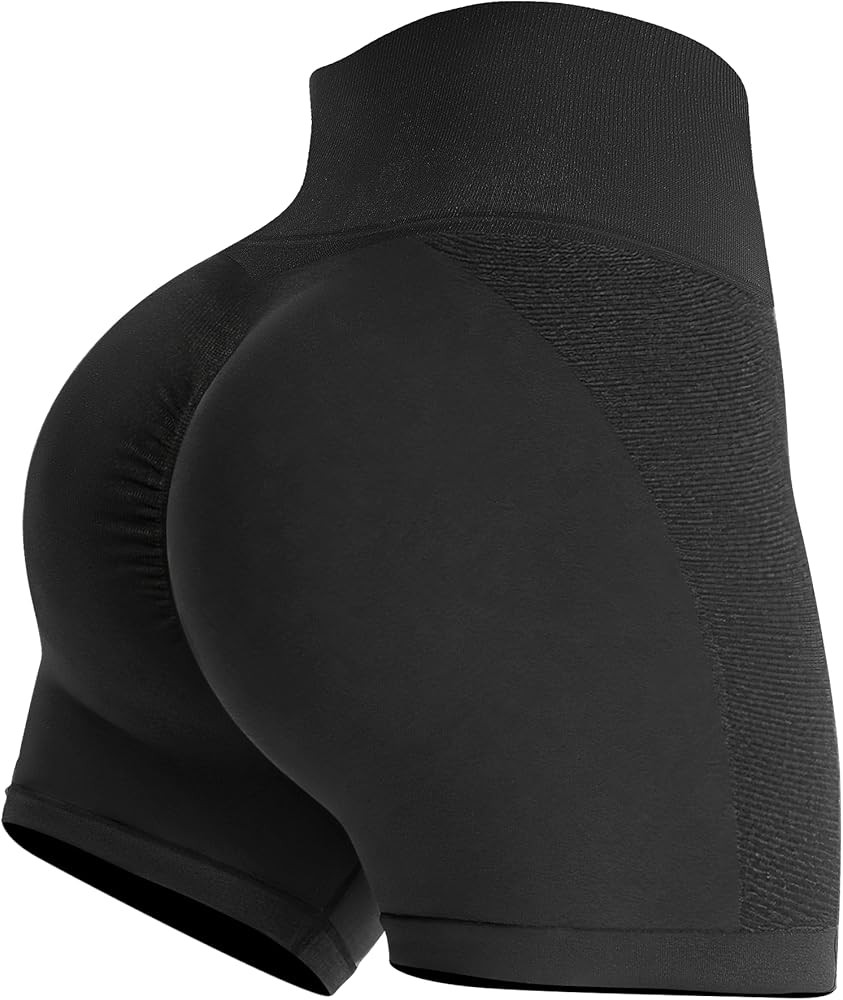 Buauty Gym Shorts Women, Seamless Yoga Workout Shorts, High-Waisted 3.6'' Scrunch Butt Booty Lift... | Amazon (US)