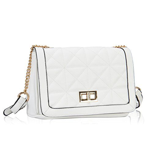 Hynes Victory Ladies Quilted Cross Body Bag (White) | Amazon (US)